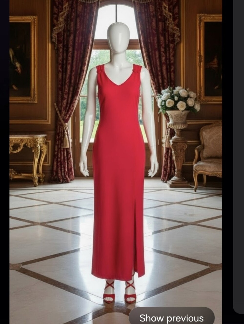 Vintage 1990's "Blondie And Me" Criss Cross Back Elegant Long Red Dress